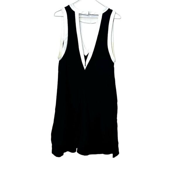Lush Front And Back Cutout Sleeveless Tunic Dress Black And White Large - Picture 2 of 3